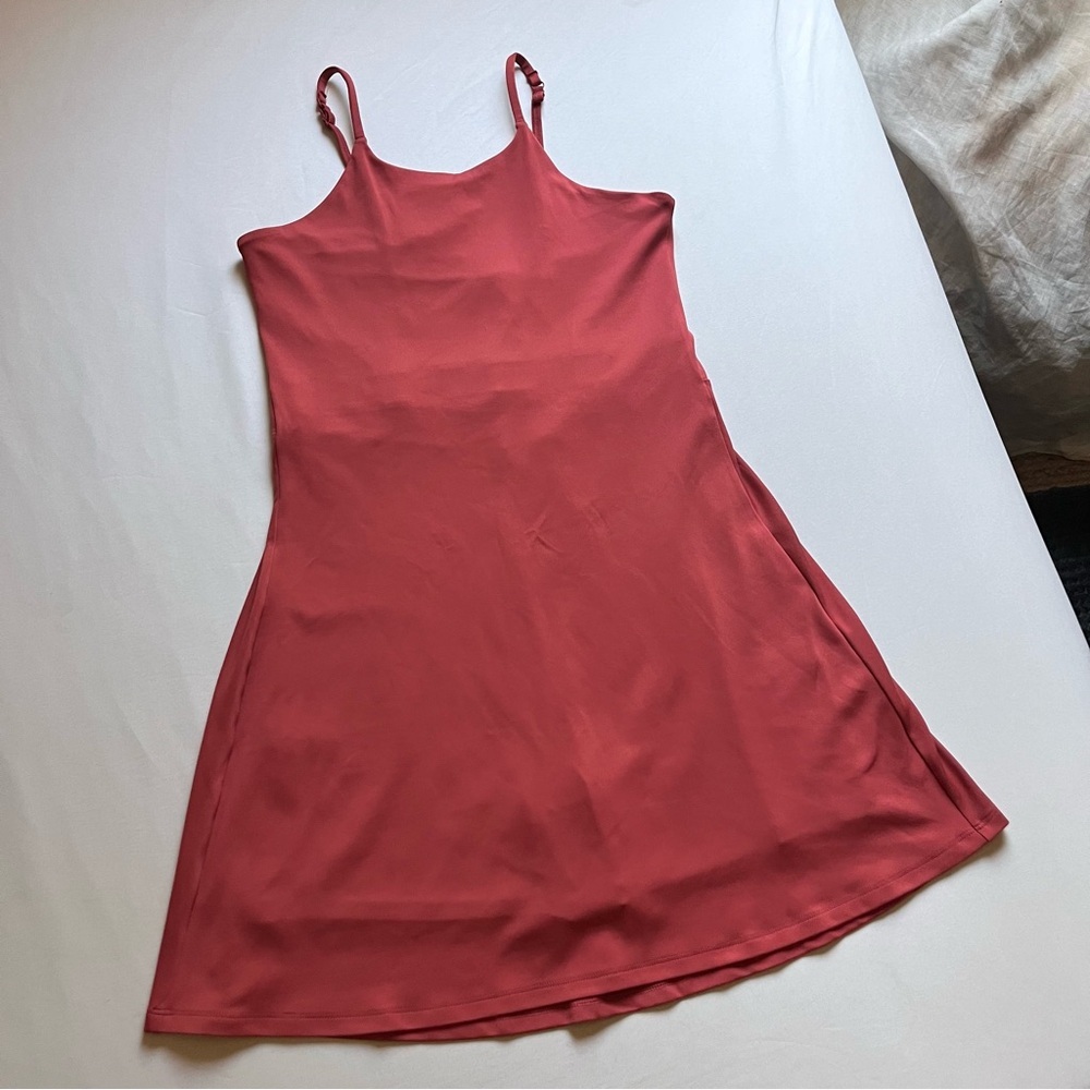 GIRLFRIEND COLLECTIVE salmon pink peach athletic knit sleeveless romper‎ dress